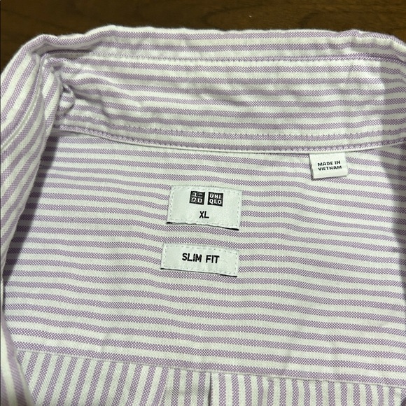 Uniqlo NWOT Oxford Striped Slim Fit Long Sleeve Shirt - Picture 2 of 4